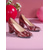 economico San Valentino-scarpe col tacco da donna con stampa coccodrillo rossa e tacco a blocco spesso: eleganti e alla moda, perfette per San Valentino, feste di Natale, occasioni speciali ed eventi festivi