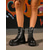 abordables Botas biker-Botines negros de mujer con tachuelas: botines de plataforma gruesa con estilo rockero y llamativos detalles de tachuelas metálicas, perfectos para looks casuales, urbanos y atrevidos.