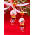 abordables Pendiente de mujer-Pendientes navideños de muñeco de nieve para mujer – aleación con cuentas rojas, verdes y blancas, perfectos para fiestas navideñas y celebraciones festivas.