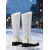 abordables Botas de nieve e invierno-Botas de invierno impermeables para mujer: botas blancas acolchadas hasta la rodilla con suela gruesa, ideales para la nieve, actividades al aire libre y para un look invernal informal.