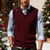 preiswerte Herren Pullover Weste-Herren Weihnachtspullover Pullunder Kleid Pullover Pullover Weste Gerippt Stricken Normale Oberteile Gestrickt Einfach V Ausschnitt Mode Lässig Urlaub Alltagskleidung Bekleidung Herbst Winter Weinrot