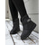 abordables Bottes de neige et d'hiver-Bottines d'hiver bordeaux pour femme, doublées polaire chaude - imperméables, fermeture éclair facile, confortables pour la marche dans la neige, les voyages et au quotidien
