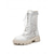 preiswerte Modische Stiefel-Weiße Damen-Schnürstiefel mit klobiger Sohle – modisch, strapazierfähig, perfekt für Alltag, Streetwear und Freizeit.