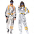 preiswerte Berufs- und Uniformkostüme-Pärchen Astronautenkostüm Overall Karnevalskostüm Onesie mit Maske Gruppenkostüme silberner Raumanzug für Männer Frauen mit gestickten Patches