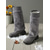abordables Botas de nieve e invierno-Botas altas marrones de piel sintética para mujer – botas peludas con tacón grueso, calzado de invierno cómodo y a la moda para uso diario