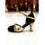 abordables Chaussures de danses latines-noir pour femmes &amp;Chaussures de danse latine dorées à brides cheville - élégants talons à paillettes pour la salsa, le tango et les entraînements