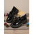 ieftine Mocasini de Damă-Loaferi din piele lacuită burgundy slip-on pentru femei cu fundiță – Pantofi chunky platform pentru ieșiri casual purtare zilnică și sărbători de Crăciun