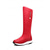 abordables Bottes de neige et d'hiver-Bottes d'hiver rouges pour femmes - bottes chaudes et imperméables montantes jusqu'aux genoux avec semelle antidérapante, idéales pour Noël, les promenades en extérieur et par temps froid.