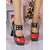 abordables Zapatos Mary Jane-Zapatos de salón Mary Jane de charol sintético negro y rojo para mujer, con plataforma y tacón – estilo rock retro de los 80, perfectos para fiestas navideñas, eventos festivos y salidas nocturnas