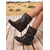 abordables Medieval &amp; Renacimiento-Botines de piel sintética marrón de inspiración medieval para mujer: diseño de hebilla, tacón de cuña cómodo, calzado informal de moda para fiestas retro, otoño e invierno.