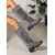 abordables Botas de nieve e invierno-Botas altas marrones de piel sintética para mujer – botas peludas con tacón grueso, calzado de invierno cómodo y a la moda para uso diario
