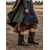 abordables Medieval &amp; Renacimiento-Botines de piel sintética marrón de inspiración medieval para mujer: diseño de hebilla, tacón de cuña cómodo, calzado informal de moda para fiestas retro, otoño e invierno.