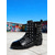preiswerte Bikerstiefel-Schwarze, nietenbesetzte Biker-Ankle-Boots für Damen mit silberner Zehenkappe – Punk-Rock-Stil, perfekt für Motorradtouren, Streetwear und Freizeitaktivitäten