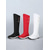 abordables Bottes de neige et d'hiver-Bottes d'hiver rouges pour femmes - bottes chaudes et imperméables montantes jusqu'aux genoux avec semelle antidérapante, idéales pour Noël, les promenades en extérieur et par temps froid.