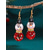 abordables Pendiente de mujer-Pendientes navideños de muñeco de nieve para mujer – aleación con cuentas rojas, verdes y blancas, perfectos para fiestas navideñas y celebraciones festivas.