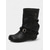 abordables Medieval &amp; Renacimiento-Botines de piel sintética marrón de inspiración medieval para mujer: diseño de hebilla, tacón de cuña cómodo, calzado informal de moda para fiestas retro, otoño e invierno.