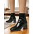 cheap Ankle Boots-Women's Burgundy Crocodile-Print Leather Ankle Boots with Block Heel and Zipper Closure – Elegant Square Toe Design for Daily and Office Wear