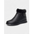 abordables Botas de nieve e invierno-Botines negros de piel sintética para mujer con puños de piel sintética y detalle de hebilla: calzado informal cómodo para otoño e invierno.