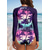 billiga One Pieces Rash Guards-Dam Rash-guards Blommig UPF50+ Snabb tork Lättvikt Långärmad Kroppsdräkt Badtröja Surfing Strand Vattensport Sommar