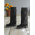 abordables Botas de nieve e invierno-Botas altas marrones de piel sintética para mujer – botas peludas con tacón grueso, calzado de invierno cómodo y a la moda para uso diario