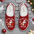 levne Pánské vánoční boty-Pánské vánoční boty s motivem Santy a piva - prodyšné nazouvací tenisky s vtipným potiskem „ho ho ho hold my beer“, ležérní sváteční obuv na večírky a dárky