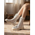 preiswerte Modische Stiefel-Weiße Damen-Schnürstiefel mit klobiger Sohle – modisch, strapazierfähig, perfekt für Alltag, Streetwear und Freizeit.