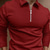 abordables Polo clásico para hombre-Hombre Plano A Rayas Con Texturas Manga Larga Diseño Básico Moderno Cómodo Ropa Deportiva Festivos Casual Diario Cremallera Botones Todas las Temporadas Rojo Azul cielo Marrón