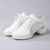 abordables Zapatillas de baile-Zapatos de baile con cordones de cuero de malla blanca para mujer con suela suave y flexible, zapatillas de jazz transpirables para práctica latina, baile de salón y entrenamiento físico.