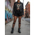preiswerte Bikerstiefel-Schwarze, nietenbesetzte Bikerstiefel für Damen mit Schnallenriemen, Stiefeletten im Punk-Rock-Stil, modisches Schuhwerk für lässige und Streetstyle-Outfits