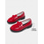 abordables Zapatillas sin cordones y mocasines de mujer-Mocasines de mujer rojos de charol con detalle de moño y suela gruesa – Zapatos elegantes sin cordones para oficina y uso diario