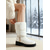 abordables Botas de nieve e invierno-Botas de invierno impermeables para mujer: botas blancas acolchadas hasta la rodilla con suela gruesa, ideales para la nieve, actividades al aire libre y para un look invernal informal.