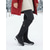 abordables Bottes de neige et d'hiver-Bottes d'hiver rouges pour femmes - bottes chaudes et imperméables montantes jusqu'aux genoux avec semelle antidérapante, idéales pour Noël, les promenades en extérieur et par temps froid.