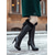 baratos Botas de neve e inverno-Botas de neve femininas pretas em couro sintético com acabamento em pele sintética – moda de inverno elegante para mulheres, perfeitas para o clima frio e eventos noturnos.