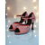 baratos Sapatos de Dança Latina-Sapatos de dança latina femininos vermelhos com strass - sandálias de salão brilhantes de salto alto com bico aberto e tira no tornozelo para salsa, tango e apresentações de palco.
