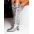 abordables Botas de moda-Botas de media pantorrilla de piel de serpiente dorada para mujer: botas de fiesta de tacón grueso metalizado con punta puntiaguda para salidas nocturnas. &amp;ropa de club