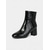 cheap Ankle Boots-Women's Burgundy Crocodile-Print Leather Ankle Boots with Block Heel and Zipper Closure – Elegant Square Toe Design for Daily and Office Wear