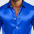 voordelige Satijnen overhemden voor heren-Voor heren Overhemd Satijnen overhemd Normaal shirt Overhemd met knopen Galashirt Effen Formeel Bruiloft Licht Blauw Wit Koningsblauw Goud Lange mouw Revers Alle seizoenen Kleding