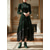 tanie Wiktoriański i Edwardiański-Damskie zielone buty sznurowane z satynową wstążką i koronkowymi detalami – elegancki styl vintage z lat 20. XX wieku, idealne na jesień, zimę, imprezy i specjalne okazje