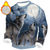 cheap Animal Print-Men's Wolf 3D Print Fleece Sweatshirt Daily Casual Fantasy Crew Neck Home Party Gift Streetwear Blue 1 Blue 3# Blue 2# 3D Print Fall Winter Designer S M L XL XXL XXXL