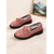 abordables Zapatillas sin cordones y mocasines de mujer-Mocasines de mujer rojos de charol con detalle de moño y suela gruesa – Zapatos elegantes sin cordones para oficina y uso diario