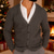 baratos suéter cardigã masculino-Homens camisolas de natal Suéter de Natal Sueter Cardigan Suéter Cortado Suéter de malha Estriado Tricotar Tops regulares Botões Tecido Decote V Moda Clássico Férias Roupa Diária Roupa Outono Inverno
