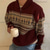 cheap Men's Pullover Sweater-Men's Christmas Sweaters Pullover Sweater Jumper Fair Isle Sweater Quarter Zip Sweaters Knit Sweater Ribbed Knit Regular Tops Knitted Jacquard Quarter Zip Vintage Fashion Christmas Vacation Clothing
