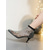 abordables Botines-Botines de malla con diamantes de imitación para mujer: zapatos de fiesta con tacón de gatito y punta brillante para salidas nocturnas. &amp;eventos de cóctel