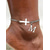 baratos Pulseira Feminina-Tornozeleira feminina personalizada em aço inoxidável com pingentes de alfabeto, cruz e letras, presente de Natal ideal – 26 letras disponíveis.