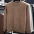 abordables suéter de los hombres-Hombre Suéter de punto Estriado Tejer Tops regulares De Punto Vellón Plano Cuello Barco Moda Básico Vacaciones Ropa Cotidiana Ropa Otoño Invierno Negro Verde M L XL
