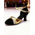 abordables Chaussures de danses latines-noir pour femmes &amp;Chaussures de danse latine dorées à brides cheville - élégants talons à paillettes pour la salsa, le tango et les entraînements