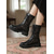 preiswerte Modische Stiefel-Weiße Damen-Schnürstiefel mit klobiger Sohle – modisch, strapazierfähig, perfekt für Alltag, Streetwear und Freizeit.