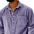 baratos camisa de botão masculina-Homens Camisa Social Camisa casual Camiseta de Veludo Azul Preto Roxo Cinzento Manga Longa Tecido Lapela Casual Streetwear Bolsos Roupa Algodão Moda Retro Vintage Casual