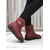 abordables Bottes de neige et d'hiver-Bottines d'hiver bordeaux pour femme, doublées polaire chaude - imperméables, fermeture éclair facile, confortables pour la marche dans la neige, les voyages et au quotidien