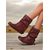 abordables Medieval &amp; Renacimiento-Botines de piel sintética marrón de inspiración medieval para mujer: diseño de hebilla, tacón de cuña cómodo, calzado informal de moda para fiestas retro, otoño e invierno.